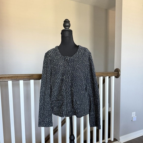 J.CREW Jackets & Blazers - J Crew NWT Micro Tweed Stretch Jacket Blazer Blue Full Zip XL Preppy Office